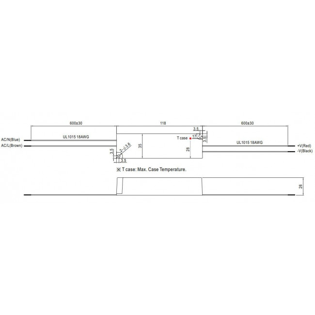 Τροφοδοτικό 20W Με Έξοδο 24VDC 0.83A IP67 LPV20-24 MEAN WELL