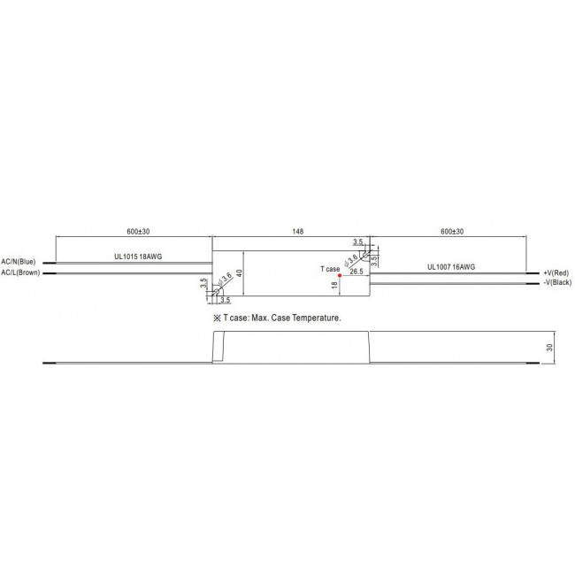 Τροφοδοτικό 35W Με Έξοδο 12VDC 3A IP67 LPV35-12 MEAN WELL