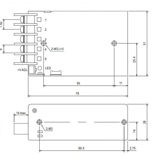 Τροφοδοτικό 25W Με Έξοδο 12VDC 2.1A RS25-12 MEAN WELL