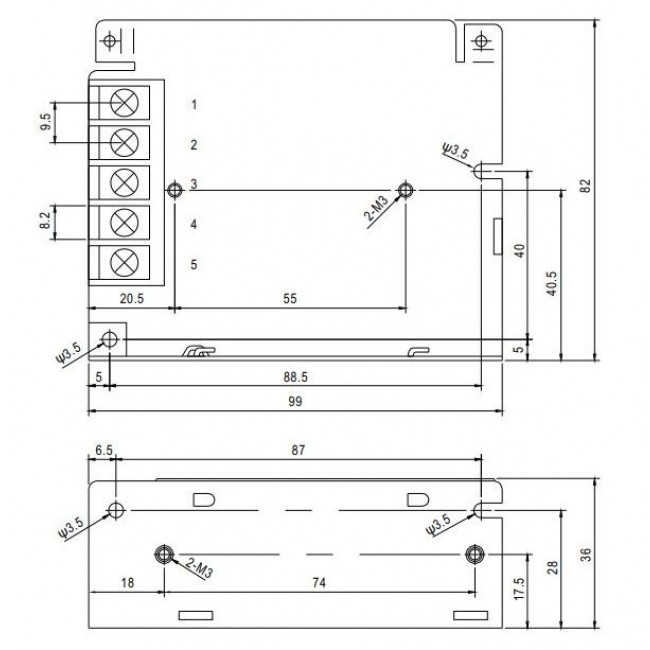 Τροφοδοτικό 35W Με Έξοδο 12VDC 3A RS35-12 MEAN WELL