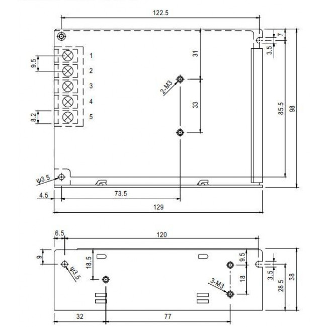 Τροφοδοτικό 75W Με Έξοδο 24VDC 3.2A RS75-24 MEAN WELL