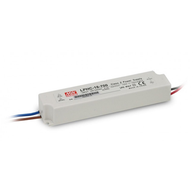 Τροφοδοτικό 18W Με Έξοδο 6-48VDC 350mA IP67 LPHC18-350 MEAN WELL