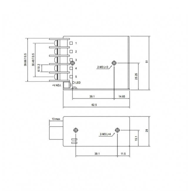 Τροφοδοτικό 15W Με Έξοδο 12VDC 1.3A RS15-12 MEAN WELL