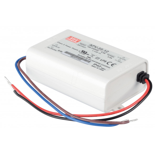 Τροφοδοτικό 36W Με Έξοδο 12VDC 3A IP42 APV35-12 MEAN WELL