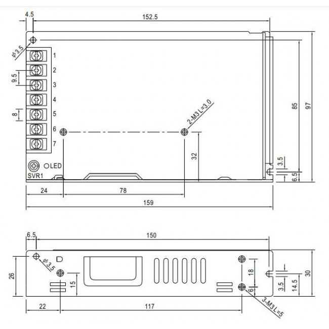 Τροφοδοτικό 150W Με Έξοδο 12VDC 12.5A LRS150-12 MEAN WELL