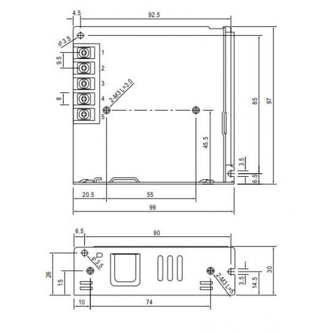 Τροφοδοτικό 75W Με Έξοδο 12VDC 6A LRS75-12 MEAN WELL