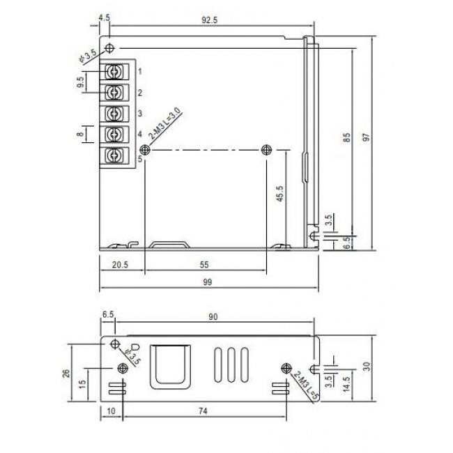 Τροφοδοτικό 75W Με Έξοδο 48VDC 1.6A LRS75-48 MEAN WELL