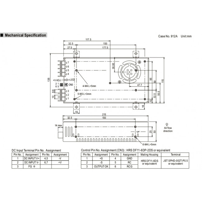 Converter 480W Με Είσοδο 19-72VDC Και Έξοδο 12VDC SD500L-12 MEAN WELL