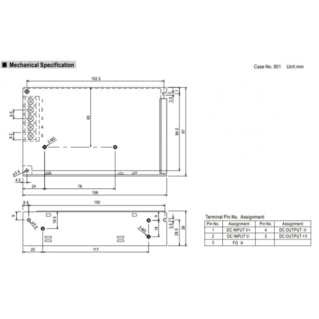 Converter 50W Με Είσοδο 19-36VDC Και Έξοδο 24VDC SD50B-24 MEAN WELL