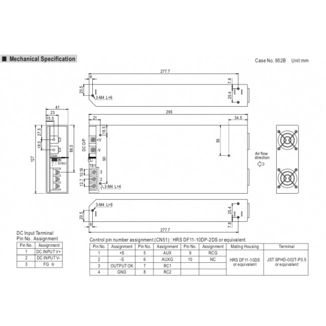 Converter 1008W Με Είσοδο 19-72VDC Και Έξοδο 48VDC SD1000L-48 MEAN WELL