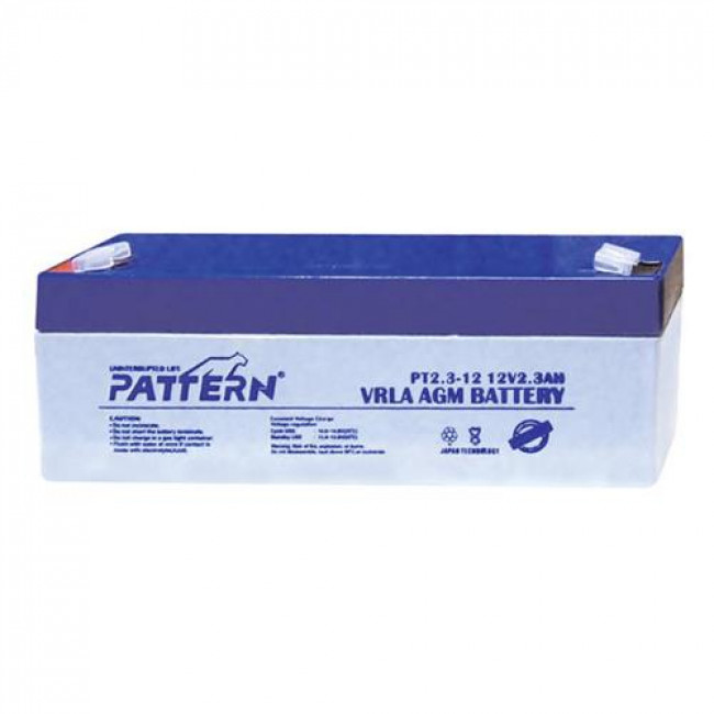 Μπαταρία Μολύβδου Κλειστού Τύπου 12V 2.3Ah PT2.3-12 PATTERN