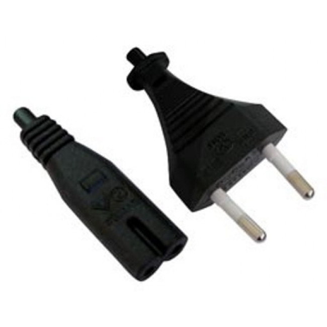 Καλώδιο Τροφοδοσίας Συσκευών 2X0.75mm² 1.8m Μαύρο IEC C7 KENIC