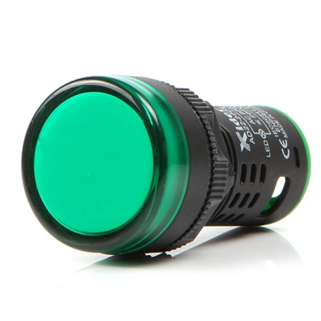 Ενδεικτική Λυχνία Πόρτας LED Φ22 Πράσινο 230VAC AD22-22DS KND ELECTRIC