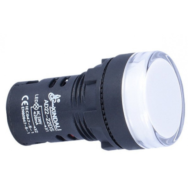 Ενδεικτική Λυχνία Πόρτας LED Φ22 Λευκό 230VAC AD22-22DS KND ELECTRIC