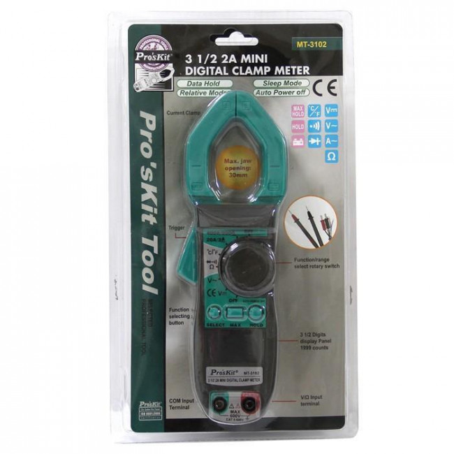 Αμπεροτσιμπίδα Χαμηλών Ρευμάτων MT-3102 CAT.II 600V PRO'SKIT