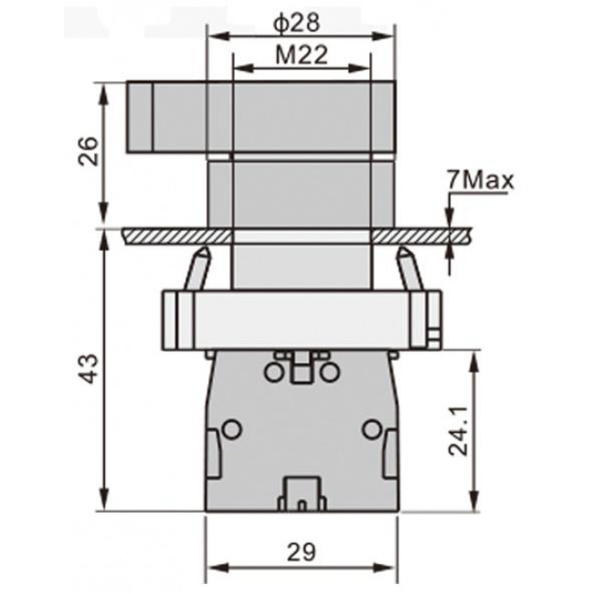 Διακόπτης Πόρτας Φ22 1NO 2 Θέσεων Μαύρος BJ21 KND ELECTRIC
