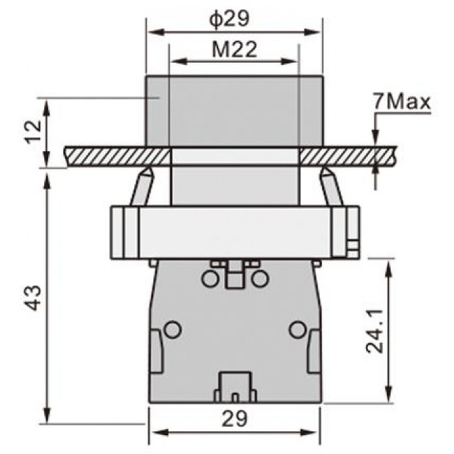 Μπουτόν Πόρτας Φ22 1NO Κόκκινο LAY5-BA41 KND ELECTRIC