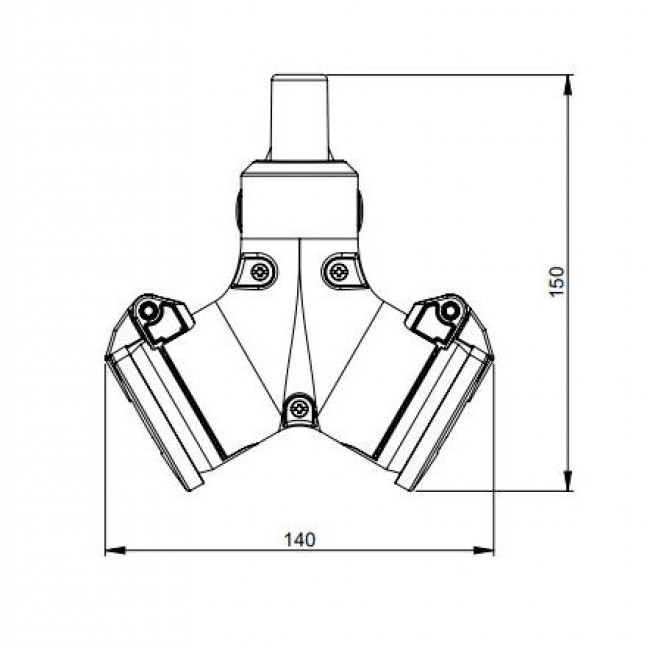 Φις Ρεύματος 2 Εξόδων 3P 16A Για Καλώδιο IP44 25212-r PC ELECTRIC