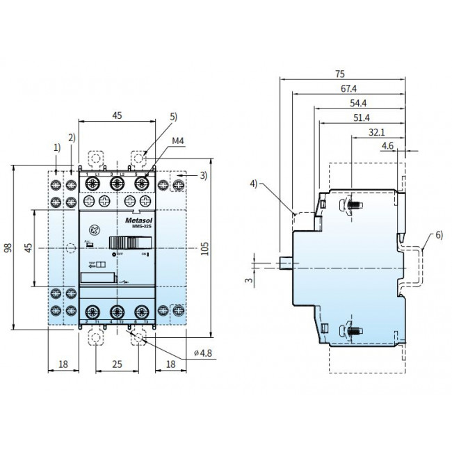 Θερμομαγνητικός Διακόπτης 6.0…10.0Α MMS-32S-10 LS ELECTRIC