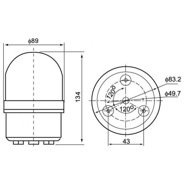 Φάρος LED Flash 230VAC 89x134mm Κόκκινος C-1081 CNTD
