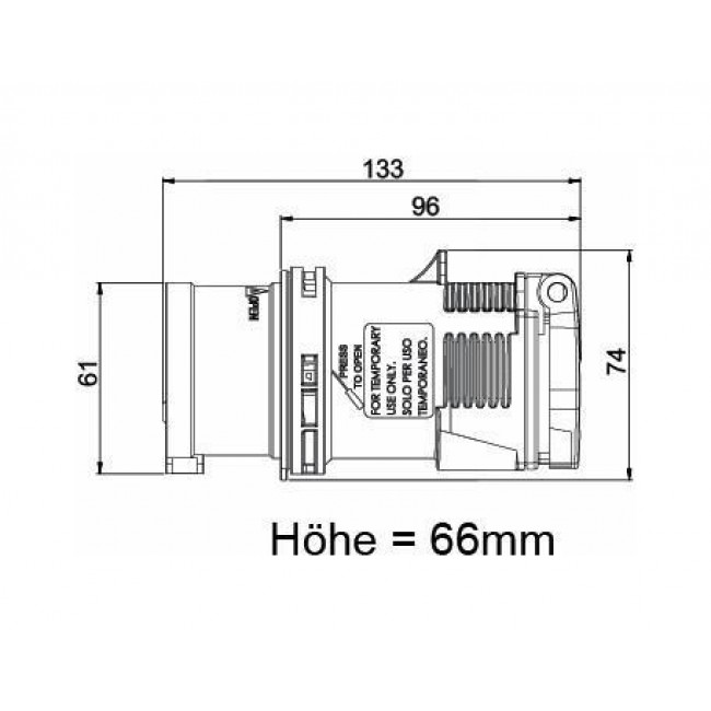 Μετατροπέας Αρσενικό 5P 16Α Σε Πρίζα Σούκο 16A IP44 9433020 PC ELECTRIC