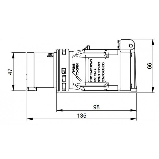 Μετατροπέας Αρσενικό 3P 16Α Σε Πρίζα UK 16Α IP44 9433100 PC ELECTRIC
