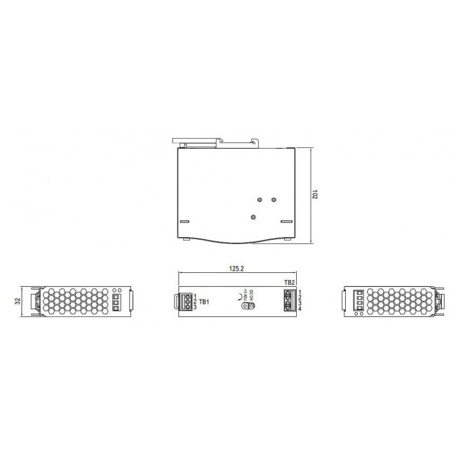 Τροφοδοτικό Ράγας 75W Με Έξοδο 24VDC 3.2A SDR75-24 MEAN WELL