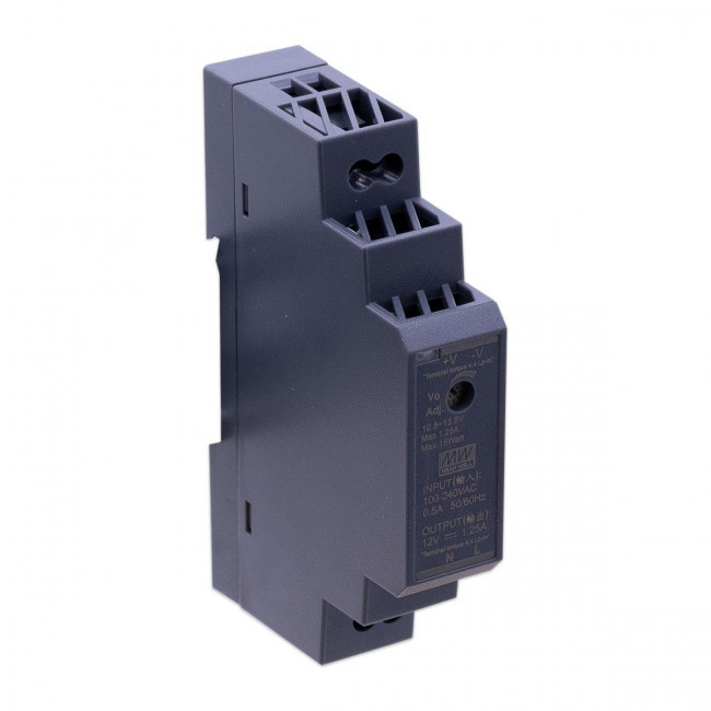 Τροφοδοτικό Ράγας 15W Με Έξοδο 12VDC 1.25A HDR15-12 MEAN WELL