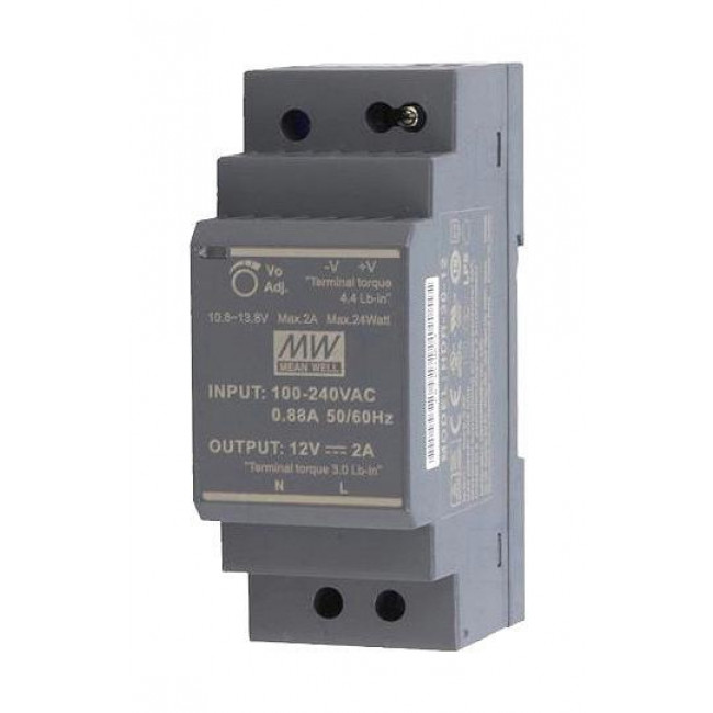 Τροφοδοτικό Ράγας 24W Με Έξοδο 12VDC 2A HDR30-12 MEAN WELL