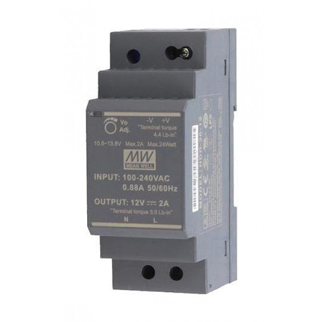 Τροφοδοτικό Ράγας 24W Με Έξοδο 12VDC 2A HDR30-12 MEAN WELL