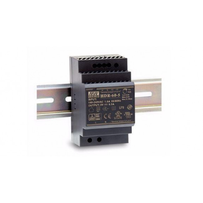 Τροφοδοτικό Ράγας 60W Με Έξοδο 24VDC 2.5A HDR60-24 MEAN WELL