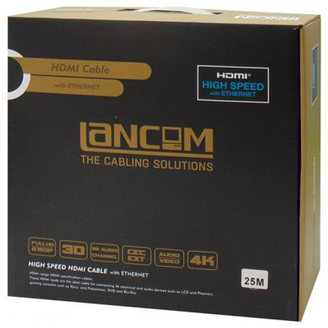 Καλώδιο HDMI-HDMI V1.4 25m Με Ενισχυτή Μαύρο LANCOM