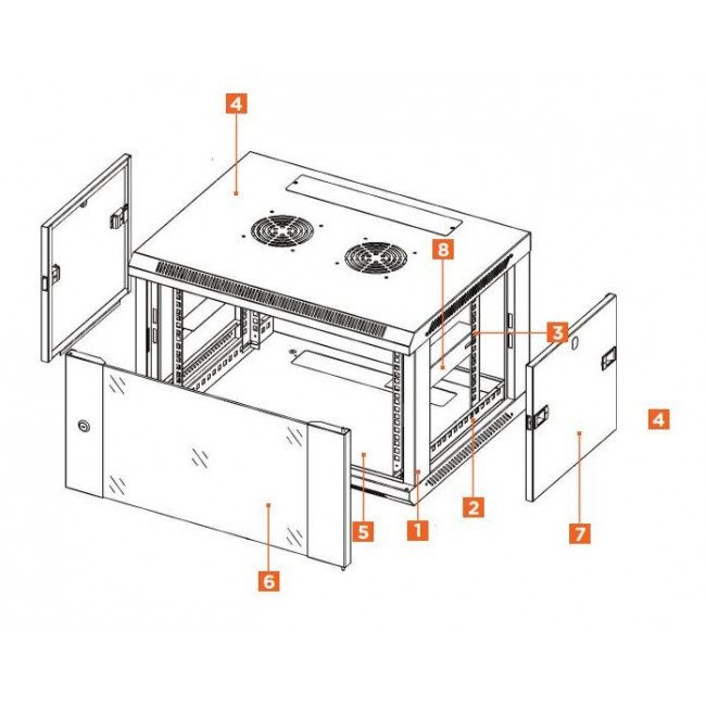 NetWork Rack Επίτοιχο 18U 19" SMC6518 SAFEWELL