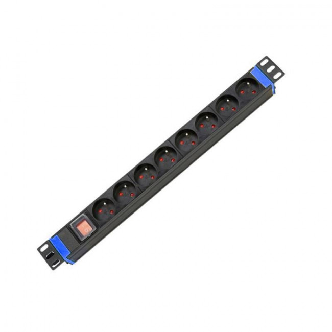 Πολύπριζο 1U 19" 6 Θέσεων Με Διακόπτη SW-1U6GKP SAFEWELL