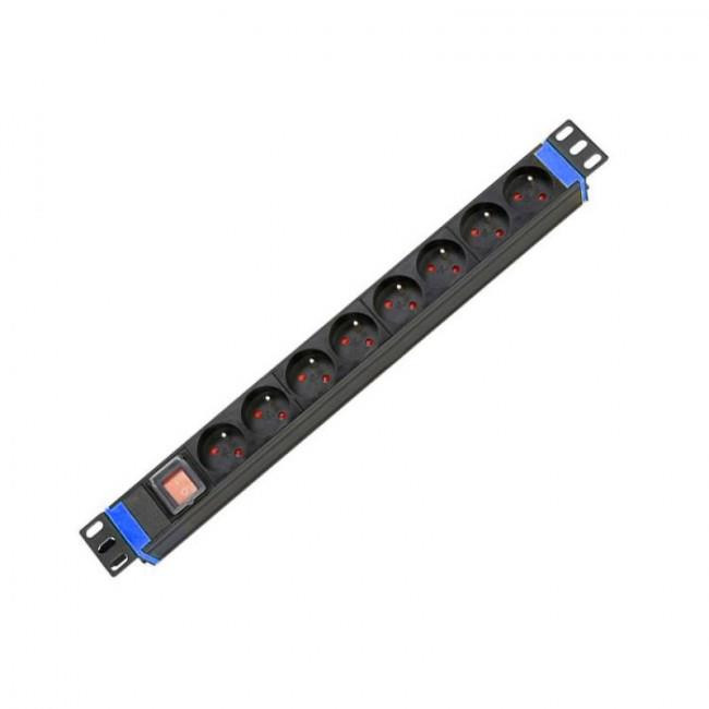 Πολύπριζο 1U 19" 6 Θέσεων Με Διακόπτη SW-1U6GKA SAFEWELL