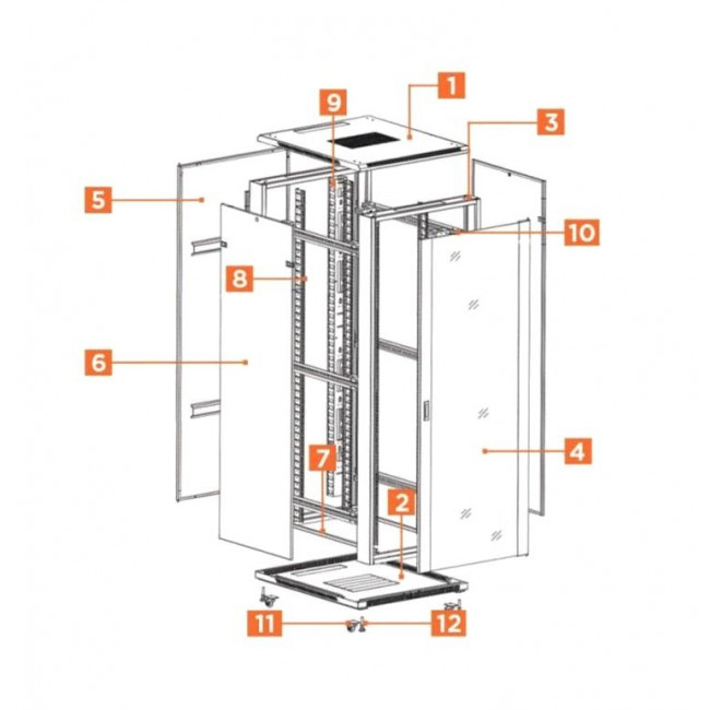 NetWork Rack Επιδαπέδιο 18U 19" SNB6818 SAFEWELL