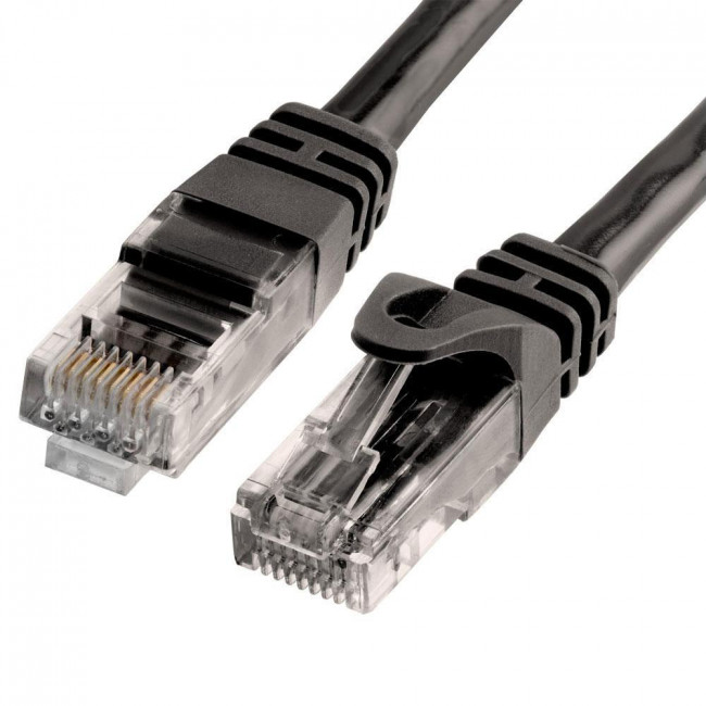 Patch Cord Χαλκού 2m Cat.6 UTP Μαύρο