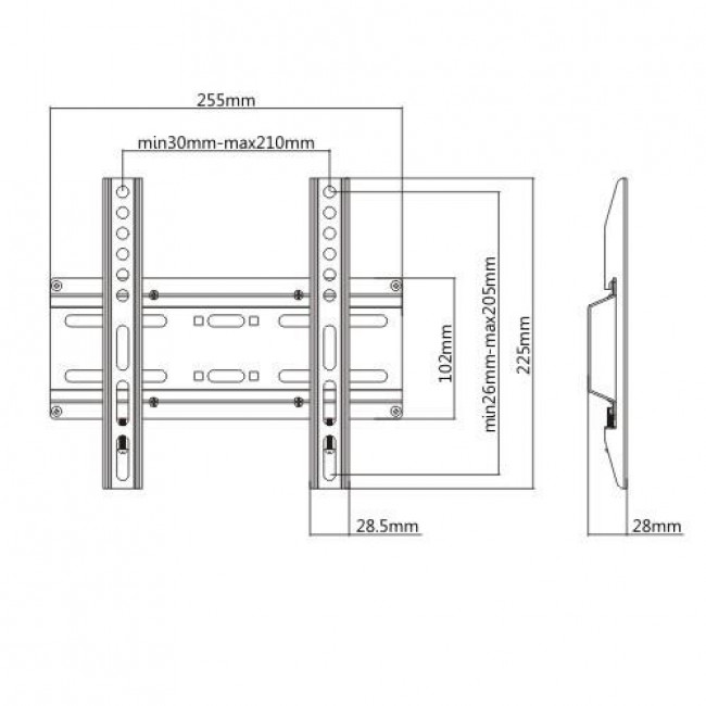 Βάση Τηλεόρασης 23"-42" 35kg KL25-22F BRATECK