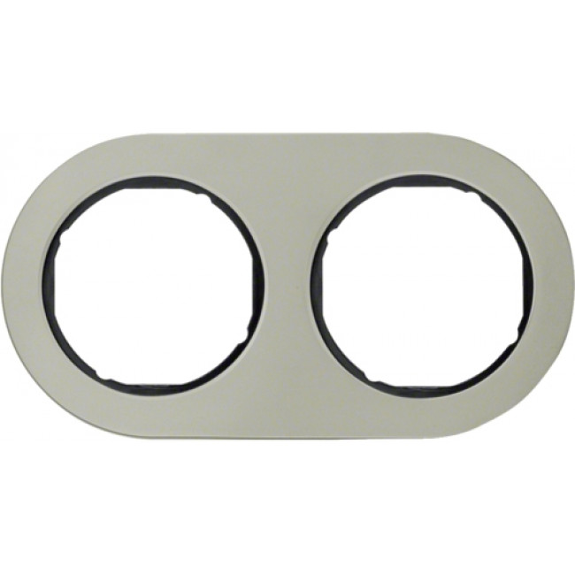 Πλαίσιο 2 Θέσεων Inox Με Μαύρο R.Classic BERKER