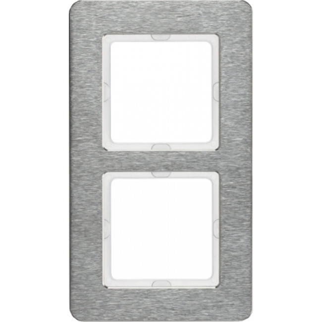 Πλαίσιο 2 Θέσεων Κάθετο Inox Brushed Q.7 BERKER