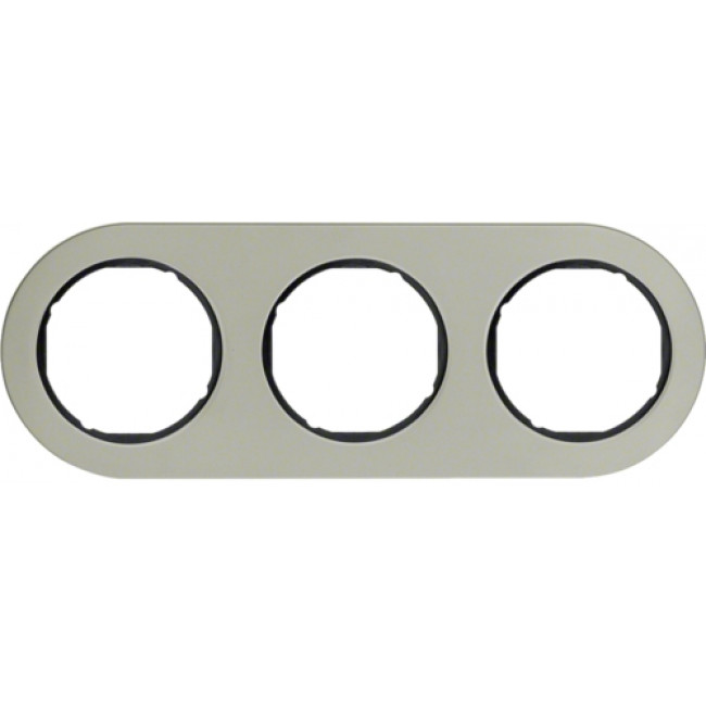 Πλαίσιο 3 Θέσεων Inox Με Μαύρο R.Classic BERKER