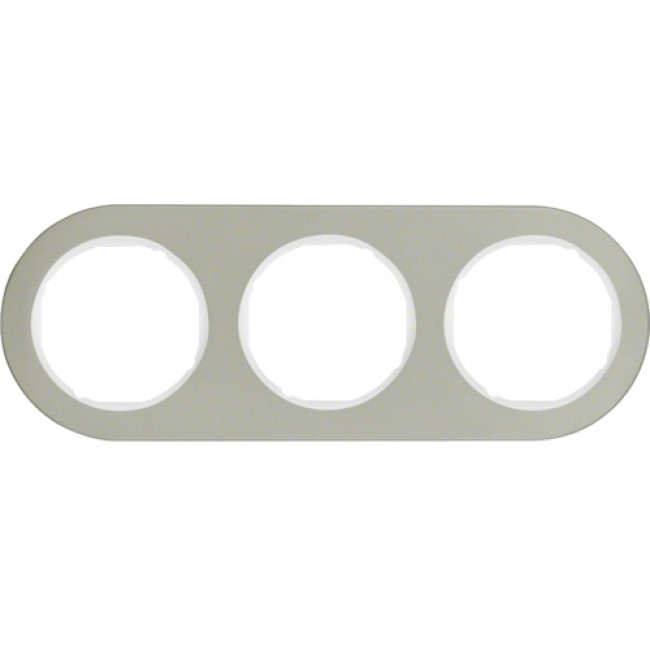 Πλαίσιο 3 Θέσεων Inox Με Λευκό R.Classic BERKER