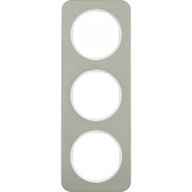 Πλαίσιο 3 Θέσεων Inox Με Λευκό R.1 BERKER