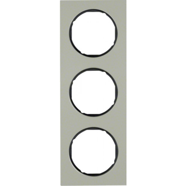 Πλαίσιο 3 Θέσεων Inox Με Μαύρο R.3 BERKER