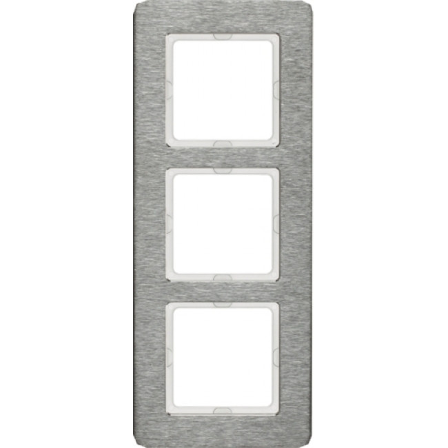 Πλαίσιο 3 Θέσεων Κάθετο Inox Brushed Q.7 BERKER