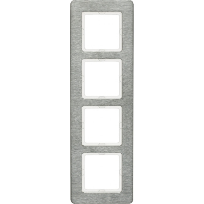 Πλαίσιο 4 Θέσεων Κάθετο Inox Brushed Q.7 BERKER