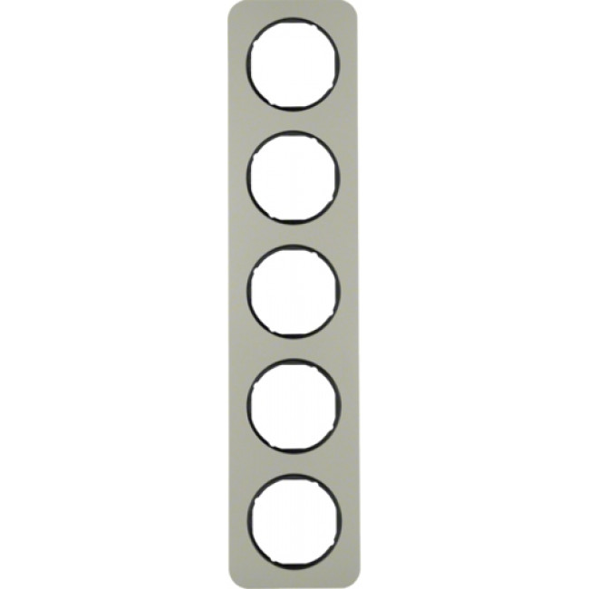 Πλαίσιο 5 Θέσεων Inox Με Μαύρο R.1 BERKER