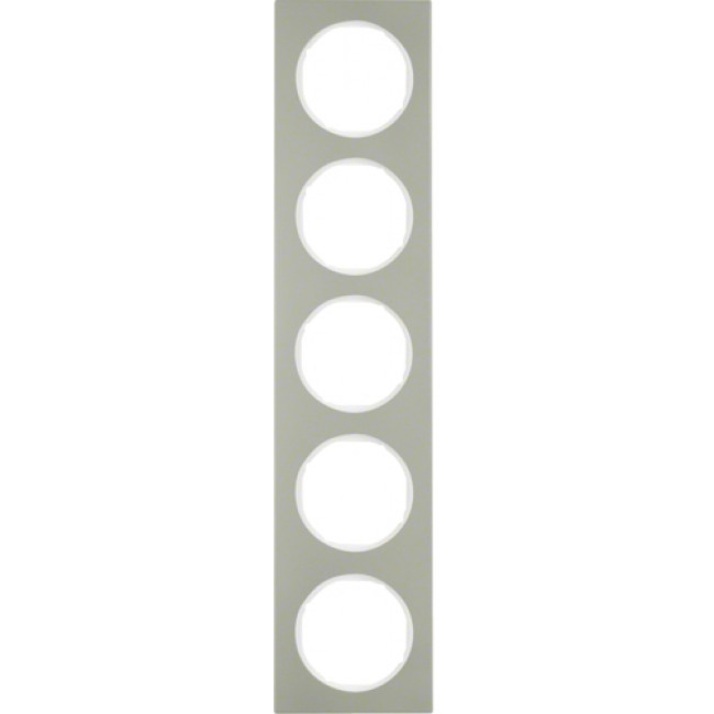 Πλαίσιο 5 Θέσεων Inox Με Λευκό R.3 BERKER