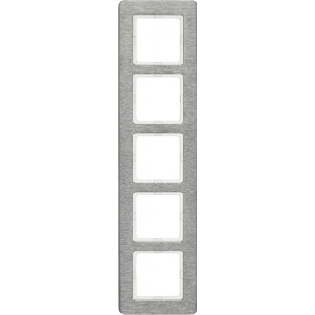 Πλαίσιο 5 Θέσεων Κάθετο Inox Brushed Q.7 BERKER