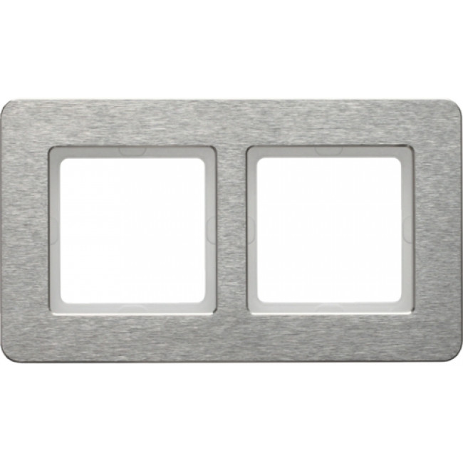 Πλαίσιο 2 Θέσεων Οριζόντιο Inox Brushed Q.7 BERKER